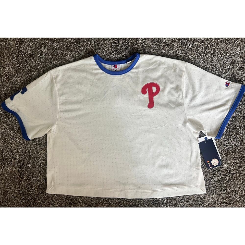 Philadelphia Phillies Champion Medium White Mesh Crop Top (NWT) - Picture 2 of 9